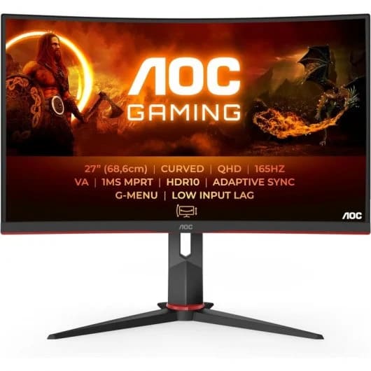 Monitor Gaming AOC CQ27G2S/BK 27" LED QHD 165Hz Curvo por 219€