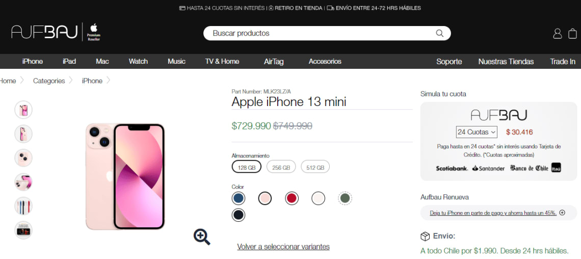 Apple iPhone 13 Mini (512 GB) - Rosa : : Electrónicos