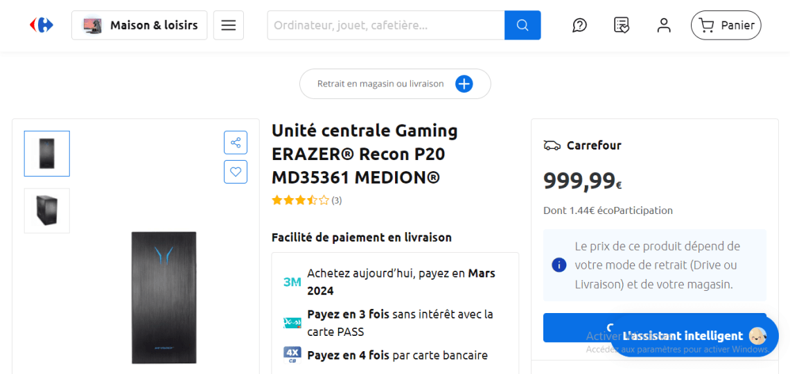 Unité centrale Gaming MEDION ERAZER Recon P20 MD35361 Core I5