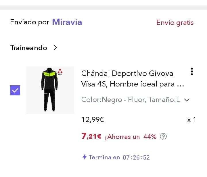 Chandal givova visa 4s por 10,07€.