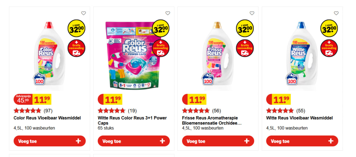Alle varianten Witte Reus 3 voor €32 bij Kruidvat