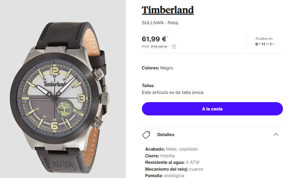 Reloj para Hombre Timberland SULLIVAN por 61.99€