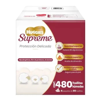 Toallitas Húmedas Huggies Supreme a $255 en Sam's Club