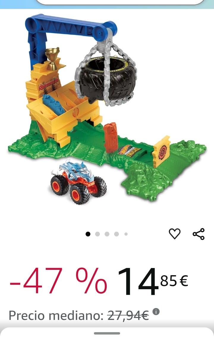Hot Wheels Monster Trucks Pista para coches por 14,85€.