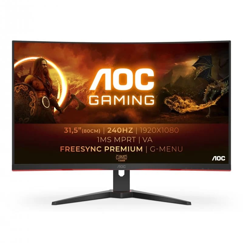 Monitor Gaming Curvo AOC C32G2ZE/BK 31.5" LED FullHD 240Hz FreeSync Premium por 209,90€