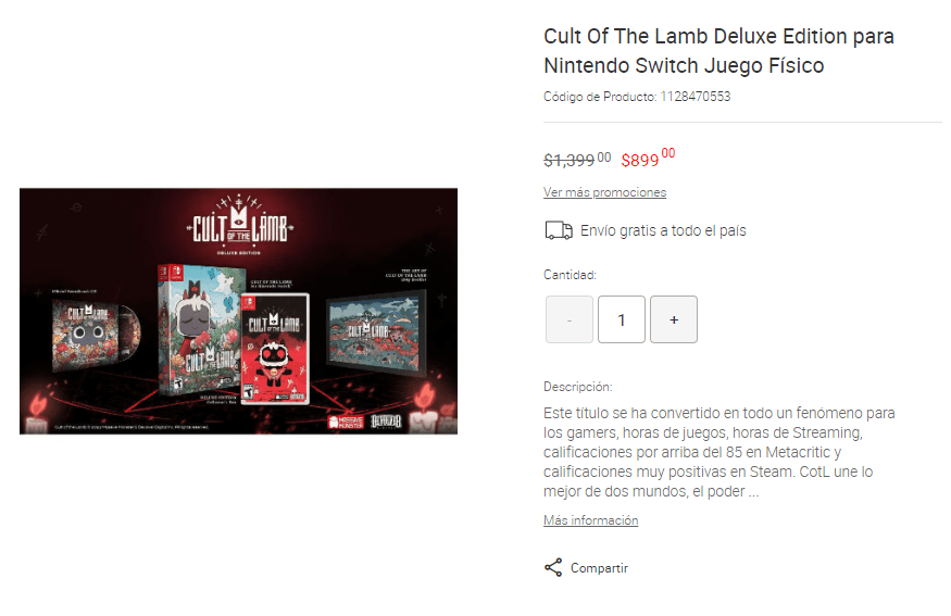 Cult Of The Lamb Deluxe Edition Devolver Digital Nintendo Switch Físico