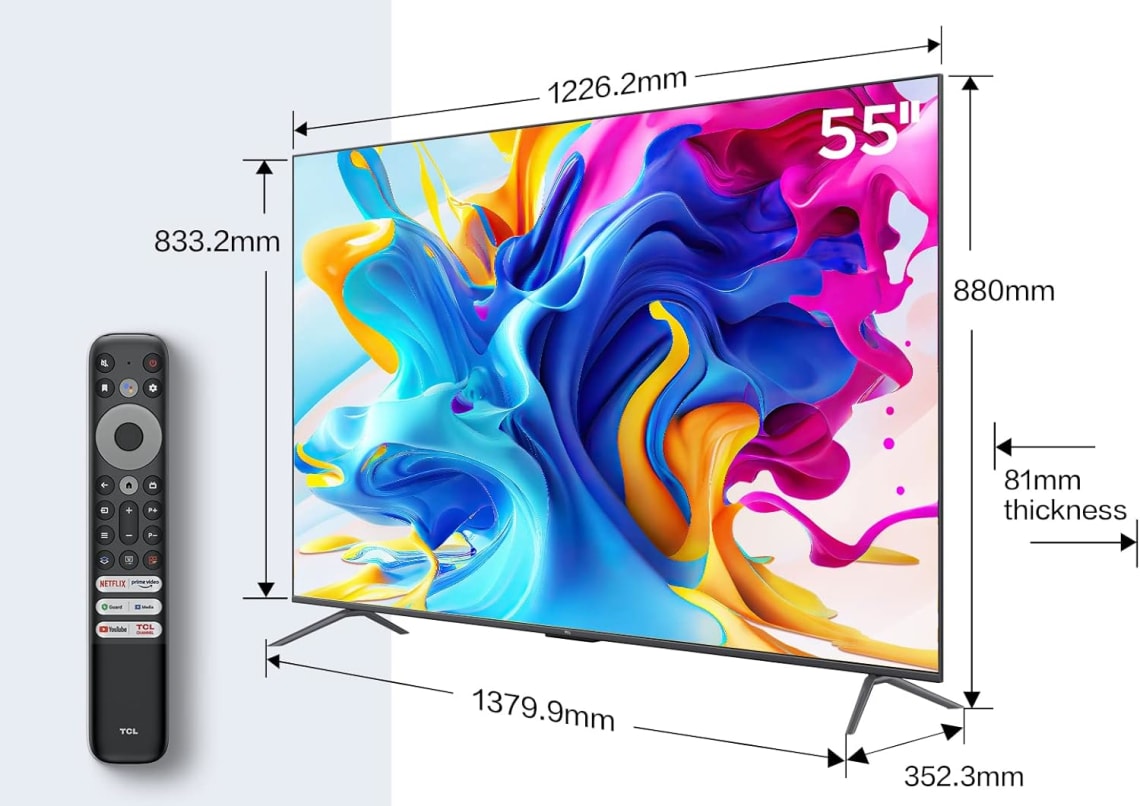 TCL 55" TV 55C641, QLED, UHD, HDR10+ voor €399 bij Amazon