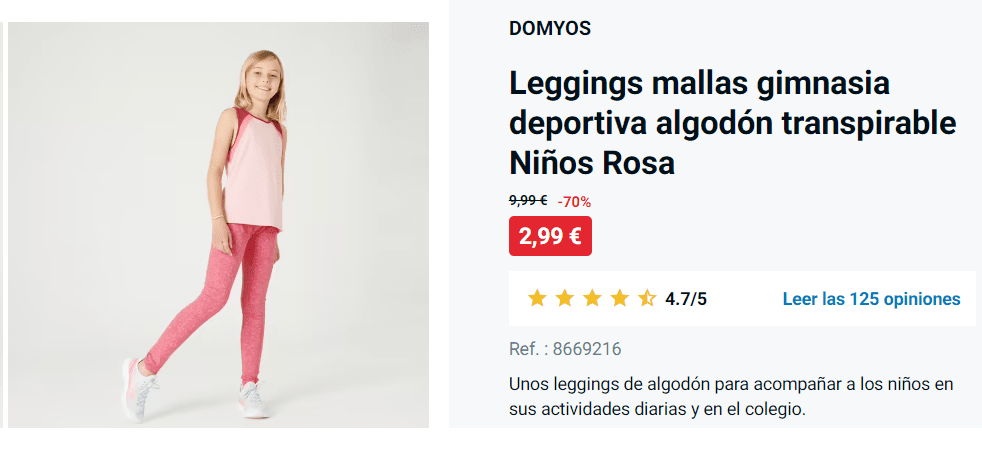 Leggings mallas gimnasia deportiva Niños Domyos 100