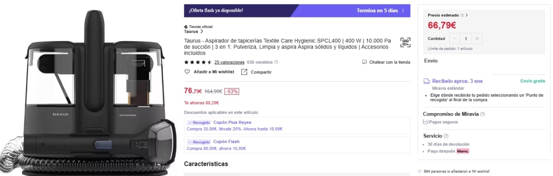 Hasta 60% + 20% EXTRA + 15€ descuento en tus compras en Miravia para los Reyes Magos