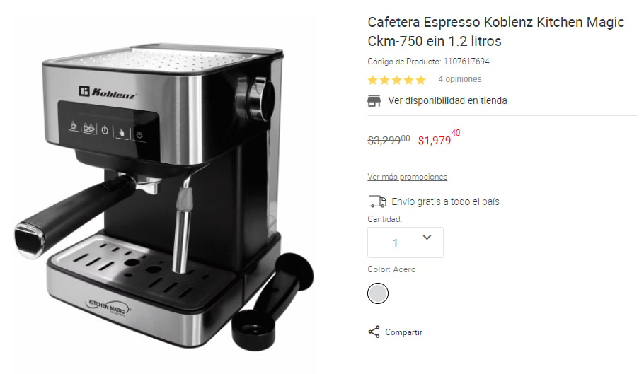 Cafetera Espresso CKM-750 EIN