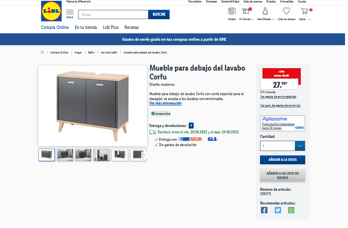 Mueble para debajo del lavabo Corfu