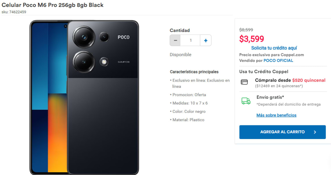 Celular Poco M6 Pro 256gb 8gb Black