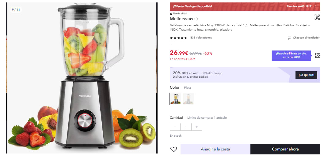 Batidora De Vaso Mixy Mellerware con Ofertas en Carrefour