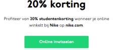 20% Studenten korting Nike (ook op