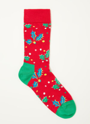 Happy Socks Holly kerstsokken met print voor €2,98