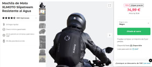 Mochila Moto Xlmoto Slipstream Resistente al Agua por 14 99