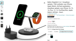 Belkin MagSafe 3-in-1 draadloze oplader voor €79,99 bij Amazon