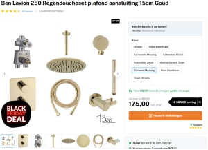 Lief Generator Oh jee Complete regendouche set in goud met €500+ korting!