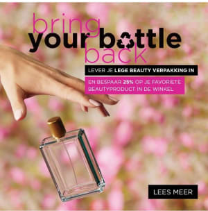 Jouw lege beautyverpakking parfumfles in bij ICI PARIS winkels en ontvang