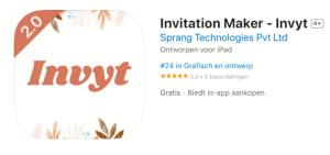 Lifetime iOS app Invitation Maker Invyte Gratis
