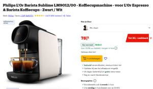 Philips L'Or Barista Sublime LM9012/00 + €20 koffie-tegoed voor €48,21 na cashback bij Bol