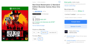 Red Dead Redemption 2 Estándar para Xbox One físico