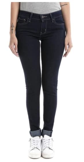 Jeans skinny Levi´s lavado 711 obscuro corte cadera para mujer