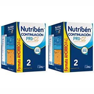 Nutribén Continuación ProAlfa 2, Leche en Polvo de Continuación para Bebés,  de 6 a 12 meses- Formato Ahorro 1 unidad 1200g : : Alimentación y  bebidas