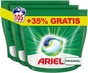 Ariel Pods Detergente Lavadora Cápsulas, 105 Lavados (Pack 3 x 26+9) por  16,60