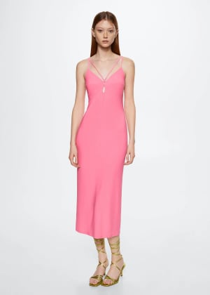 Vestido entallado abertura Mango Outlet Mujer por solo 2,99€