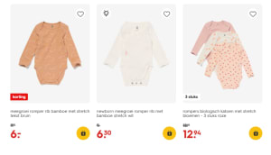 30% korting op rompers bij Hema