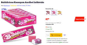 Bubblicious Kauwgom Aardbei 1x18stuks voor €8,99 bij Bol