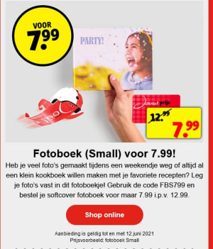 Nadruk hervorming moederlijk €5,00 korting op smal fotoboekje bij Kruidvat met je klantenkaart.