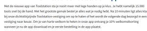 10% korting eerste bestelling in de app bij Toolstation