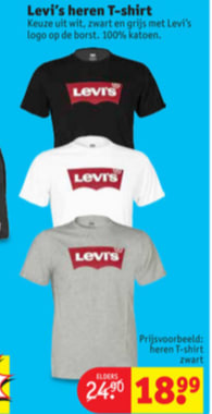 schaak Beschrijving Zenuwinzinking Diverse Levi's heren T-shirt voor €18,99