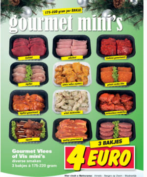 Baleinwalvis Rechtmatig verkorten Gourmet mini's 3 bakjes voor maar €4