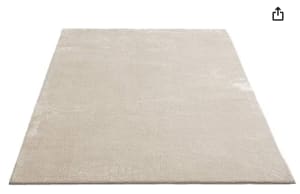 Tapis Moderne à Poils Courts The Carpet Relax - antidérapant, Lavable 30°,  Aspect Fourrure, Beige, 80 x 150 cm (vendeur tiers - via coupon) –