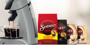 Paragraaf Nieuwe aankomst Namens Philips Senseo + koffieglazen en koffiepads voor €49,99