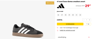Adidas VL Court Base dames sneakers zwart of wit voor €29,99 bij Scapino