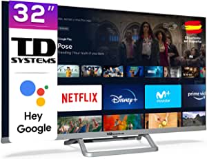 Smart TV 32 pulgadas HD Hey Google Official Assistant con control