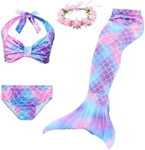 Cola de Sirena Niña 4pcs Traje de Baño por 14,97€