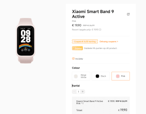 Xiaomi Smart Band 9 Active - Activity tracker - Roze voor €19,90 in de Mi store