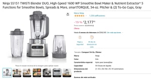 Ninja SS151 TWISTi Blender DUO High-Speed 1600 WP Smoothie Bowl