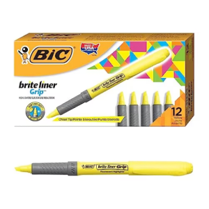 Pack de 12 BIC Highlighter Grip Subrayadores Fluorescentes por 6,09€