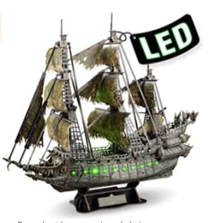 CubicFun Puzzle 3D LED Flying Dutchman Barco Pirata Maquetas para Construir Maquetas de Barcos Fantasma