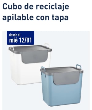 Cubos reciclaje apilables set 4 unidades 20 l tapas colores