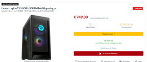 Lenovo Legion T5 26IOB6 (90RT00TAMH) voor €749 bij Alternate