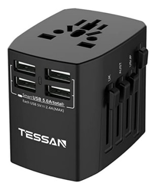 TESSAN Adaptador Enchufe Europeo a Americano, Adaptador Enchufe