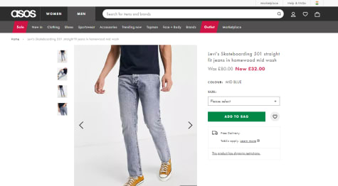 Levi's Mens 501 Straight Fit Jeans For £