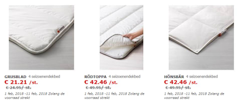 Op Alle Dekbedden En Hoofdkussens 15 Korting Bij Ikea